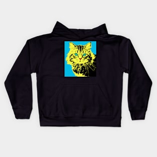 CAT POP ART  YELLOW Kids Hoodie